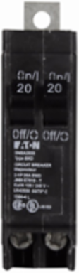 Eaton BAB thermal magnetic circuit breaker,Thermal magnetic circuit breakers,20A,10 kAIC,Two-pole,#14-4 AWG,DNBA