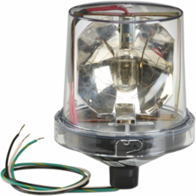 Electraray Incandescent Rotating Light, Hazardous Location, UL and cUL CID2, 120VAC, Clear