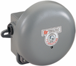 Vibrating Bell Assembly, 6", Weatherproof Back Box, UL and cUL, 120VAC