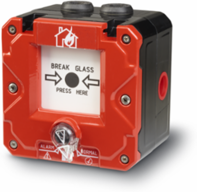 Call Point, International Fire, Break Glass, M20, Red, Single Screw Terminal, No Lift Flap, ATEX/IECEx, CE/UKCA, SIL2, EN54-11
