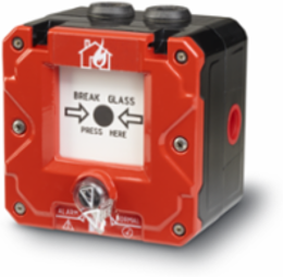 Call Point, International Fire, Break Glass, M20, Red, Dual Screw Terminal, No Lift Flap, ATEX/IECEx, CE/UKCA, SIL2, EN54-11