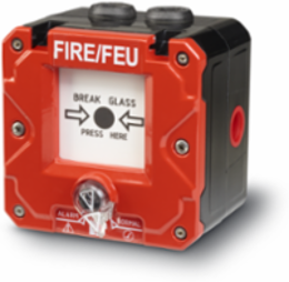 Call Point, North America Fire, Break Glass, 1/2NPT, Red, Dual Screw Terminal, No Lift Flap, FIRE/FEU, FIRE/FEU, ALEX/IECEx, CE/UKCA, UL/ULC, UL/cUL