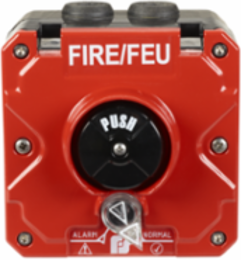 Call Point, North America Fire, Push Button, 1/2NPT, Red, Dual Screw Terminal, No Lift Flap, FIRE/FEU, ALEX/IECEx, CE/UKCA, UL/ULC, UL/cUL