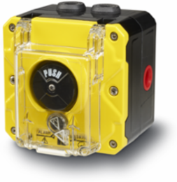 Call Point, North America General Signaling, Push Button, 1/2NPT, Yellow, Dual Screw Terminal, Lift Flap, ATEX/IECEx,. CE/UKCA, UL/cUL