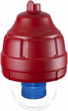 Strobe Light, Explosion-Proof, Supervised, Limited In-Rush, UL and cUL CID1, 24VDC, Red Housing, Blue