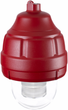 Strobe Light, Explosion-Proof, Supervised, Limited In-Rush, UL and cUL CID1, 24VDC, Red Housing, Clear