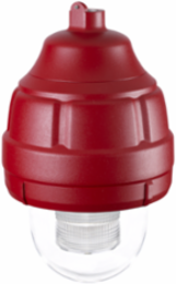 Strobe Light, Explosion-Proof, Supervised, Limited In-Rush, UL and cUL CID1, 24VDC, Red Housing, Clear