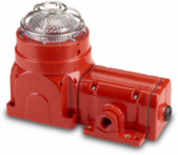 Global Series LED Light, Hazardous Location, UL and cUL CID2, Zone Listed, 120-240VAC, Ex de Surface Mount, Clear, Red enclosure