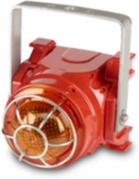 Global Series LED Light, Hazardous Location, UL and cUL CID2, Zone Listed, 120-240VAC, Ex d U-Bracket Mount, Amber, Red enclosure