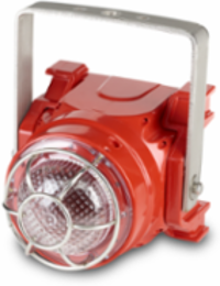 Global Series LED Light, Hazardous Location, UL and cUL CID2, Zone Listed, 120-240VAC, Ex d U-Bracket Mount, Clear, Red enclosure