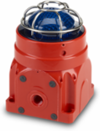 Global Series LED Light, Hazardous Location, UL and cUL CID2, Zone Listed, 24VDC, Ex d Surface Mount, Blue, Red enclosure