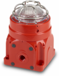Global Series LED Light, Hazardous Location, UL and cUL CID2, Zone Listed, 24VDC, Ex d Surface Mount, Clear, Red enclosure