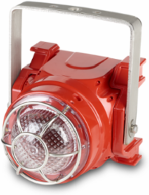 Global Series LED Light, Hazardous Location, UL and cUL CID2, Zone Listed, 24VDC, Ex d U-Bracket Mount, Clear, Red enclosure
