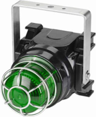 Global Series LED Light, Hazardous Location, UL and cUL CID2, Zone Listed, 24VDC, Ex d U-Bracket Mount, High-Profile Lens, Green