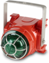 Global Series LED Light, Hazardous Location, UL and cUL CID2, Zone Listed, 24VDC, Ex d U-Bracket Mount, Green, Red enclosure