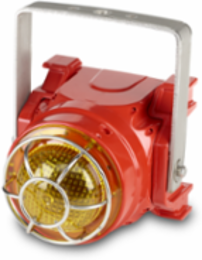 Global Series LED Light, Hazardous Location, UL and cUL CID2, Zone Listed, 24VDC, Ex d U-Bracket Mount, Yellow, Red enclosure