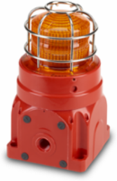 Global Series Strobe Light, Hazardous Location, UL and cUL CID2, Zone Listed, 120VAC, Ex d Surface Mount, 15J, Amber, Red enclosure