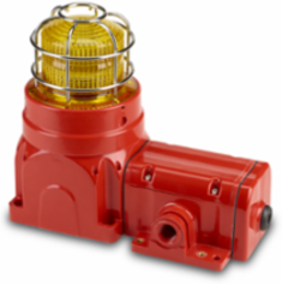 Global Series Strobe Light, Hazardous Location, UL and cUL CID2, Zone Listed, 120VAC, Ex de Surface Mount, 15J, Yellow, Red enclosure