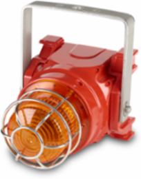 Global Series Strobe Light, Hazardous Location, UL and cUL CID2, Zone Listed, 120VAC, Ex d U-Bracket Mount, 15J, Amber, Red enclosure