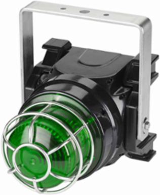 Global Series Strobe Light, Hazardous Location, UL and cUL CID2, Zone Listed, 120VAC, Ex d U-Bracket Mount, 15J, Green