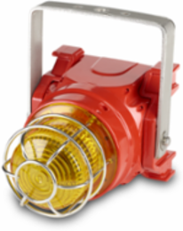 Global Series Strobe Light, Hazardous Location, UL and cUL CID2, Zone Listed, 120VAC, Ex d U-Bracket Mount, 15J, Yellow, Red enclosure