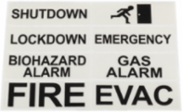 Faceplate Labels, Black Text (Yellow Units), Call Points
