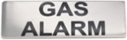 Stainless Steel Faceplate Label, GAS ALARM, Call Points