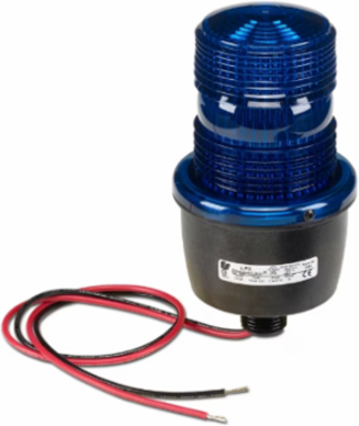 STREAMLINE STROBE LIGHT, LOW PROFILE, UL AND CUL, 12-48VDC, MALE PIPE MOUNT, BLUE