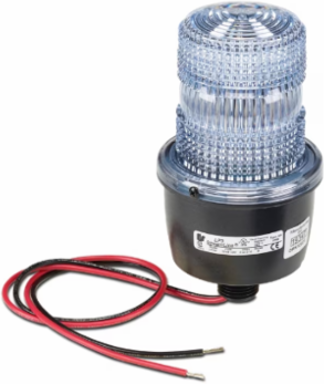 STREAMLINE STROBE LIGHT, LOW PROFILE, UL AND CUL, 12-48VDC, MALE PIPE MOUNT, CLEAR