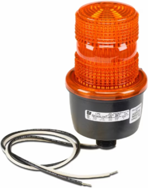 STREAMLINE STROBE LIGHT, LOW PROFILE, UL AND CUL, 120VAC, MALE PIPE MOUNT, AMBER
