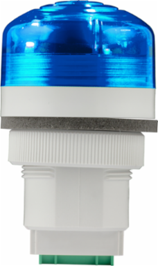 Panel Mount Audible Visual LED Light, Multi-Functional, UL and cUL, 12-24VAC/DC, Blue