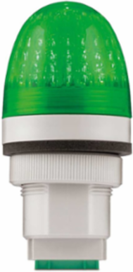 Panel Mount LED Light, Steady, UL and cUL, 90-240VAC, Green