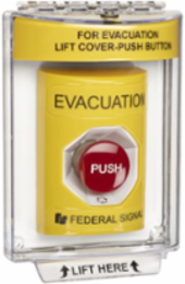 Pull Station with Sounder and Cover, Evacuation, UL and cUL, Yellow
