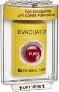 Pull Station with Momentary Contact and Cover, Evacuation, UL and cUL, Red