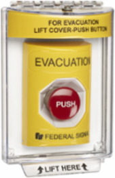 Pull Station with Momentary Contact and Cover, Evacuation, UL and cUL, Red