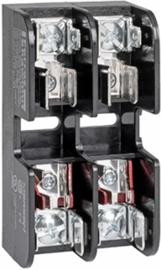 600V 30A Class CC 2-Pole Fuse Base, Screw Mount with Tin-Plated Copper Clip