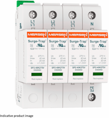 Surge-Trap Pluggable Type 2 SPD, 4 Pole, 40kA, 320V, DIN-Rail Mountable