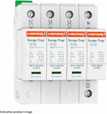 Surge-Trap® Pluggable STPT12 Series Type 1+2 SPD, 12.5kA, 4-Pole, 320V