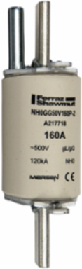 NH Fuse-Link gG, 500V, Size 0, 160A, 120kA Breaking Capacity, Clip Mount