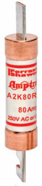 Fuse Amp-Trap 250V 80A Fast-Acting Class RK1, 1.06 Inch Diameter, 0.38 lb