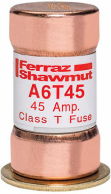 Fuse Amp-Trap® 600V 45A Fast-Acting Class T Fuse, Small Size, 0.81 Inch Diameter