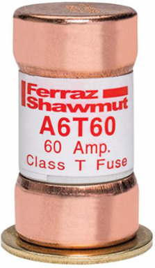 Fast-Acting Class T Fuse 600V 60A, 1.57 Inch Length, 0.84 lb Weight