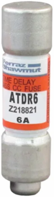Amp-Trap 2000® Class CC Time-Delay Fuse 600V 6A - 200kA I.R., 1.5 Inch Length, 0.41 Inch Diameter