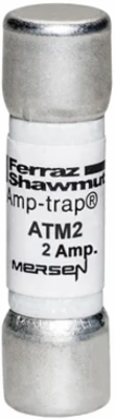 Fuse Amp-Trap® 600V 2A Fast-Acting Midget Fuse, 1-1/2 Inch x 13/32 Inch, Grit 100 kA