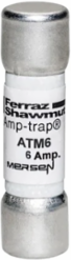 Fuse 600V 6A Fast-Acting Midget, 1-1/2 Inch x 13/32 Inch, Tin-Plated Copper