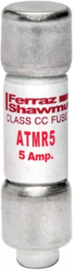Amp-Trap 600V 5A Fast-Acting Class CC Fuse, 1.5 Inch Length, 0.41 Inch Diameter