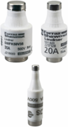 Fusible D Flink Type NDZ Fuse, 16A, 500V, 0.47 Inch Diameter, Grey