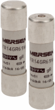 Protistor 14x51 gR Fuse 16A 690V AC, Ceramic Body, Silver-Plated Copper Terminals