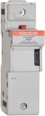 UltraSafe™ Modular Fuse Holder 1-Pole 22x58, 125A, DIN Rail Mount, IP20