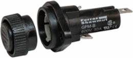 Fuse Base 600V 30A 1-Pole Panel Mount with 1/4 Inch Quick Connect/Solder